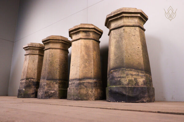 Set of Four Buff Octagonal 19th Century Chimney Pots - WM12122 - Image 6