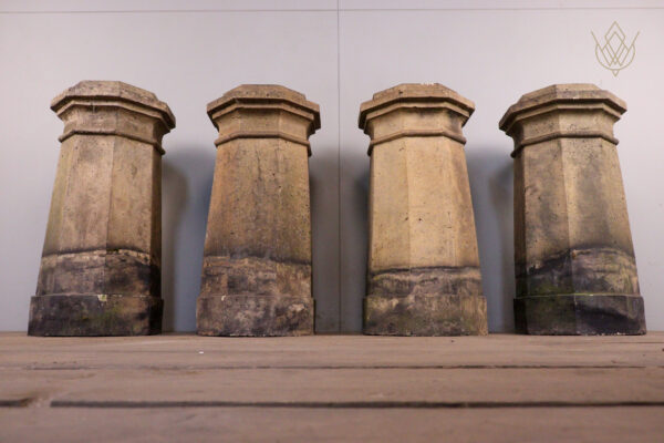 Set of Four Buff Octagonal 19th Century Chimney Pots - WM12122 - Image 5