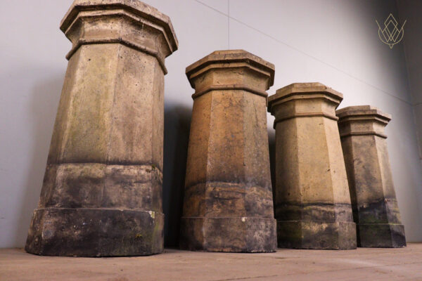 Set of Four Buff Octagonal 19th Century Chimney Pots - WM12122 - Image 4