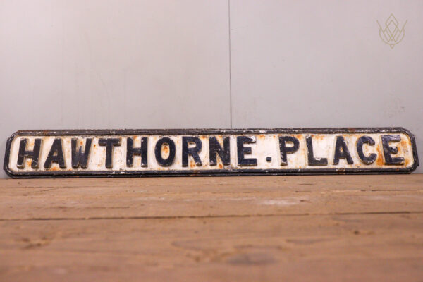 Original Victorian Cast Iron Street Sign 'Hawthorne Street' - WM12132