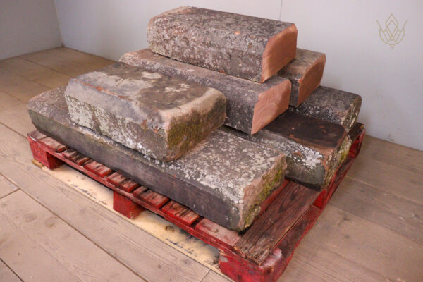 18.7ft - 12" x 6" Reclaimed Red Sandstone 5 Sided Coping Stones - WM12135 - Image 6