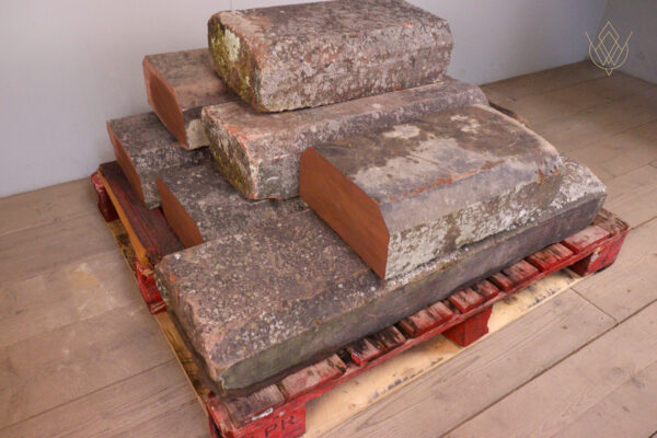 18.7ft - 12" x 6" Reclaimed Red Sandstone 5 Sided Coping Stones - WM12135 - Image 4