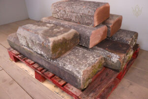 18.7ft - 12" x 6" Reclaimed Red Sandstone 5 Sided Coping Stones - WM12135
