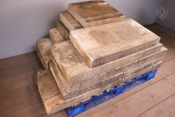 36.1ft - 17"-19" Wide Buff Sandstone Coping Stones/Outer Course - WM12136 - Image 6