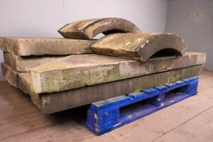 25ft - 18" x 4" + 2 Radius Reclaimed Flat Coping Stones - WM12142