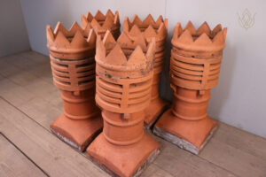Set of 5 Red Terracotta 3 Piece Chimney Pots - WM12147