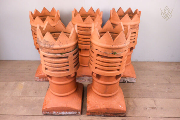 Set of 5 Red Terracotta 3 Piece Chimney Pots - WM12147 - Image 8