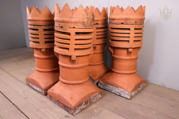 Set of 5 Red Terracotta 3 Piece Chimney Pots - WM12147 - Image 2