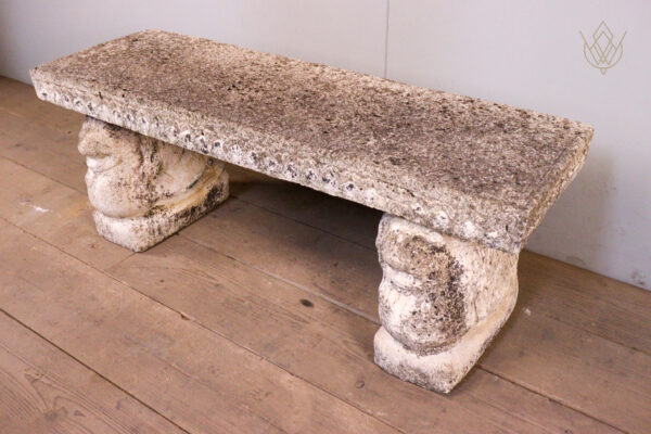 Composition Stone Bench Depicting Lions - WM12155 - Image 7