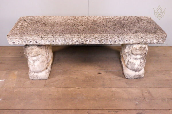 Composition Stone Bench Depicting Lions - WM12155 - Image 6