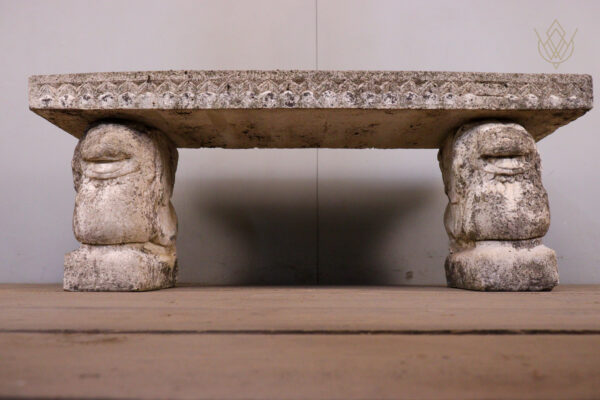 Composition Stone Bench Depicting Lions - WM12155 - Image 3