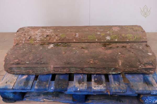 8ft - 12" x 5.5" Red Sandstone 19th Century Coping Stones - WM12158 - Image 6