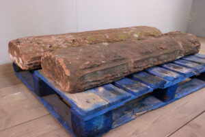 8ft - 12" x 5.5" Red Sandstone 19th Century Coping Stones - WM12158