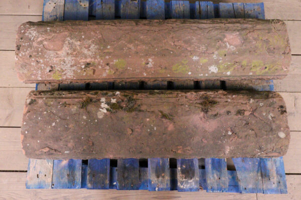 8ft - 12" x 5.5" Red Sandstone 19th Century Coping Stones - WM12158 - Image 3