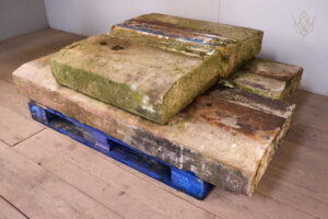 14.35ft - Large Reclaimed Gritstone Plinth Stones/Coping Stones - WM12166