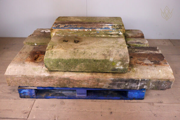14.35ft - Large Reclaimed Gritstone Plinth Stones/Coping Stones - WM12166 - Image 8