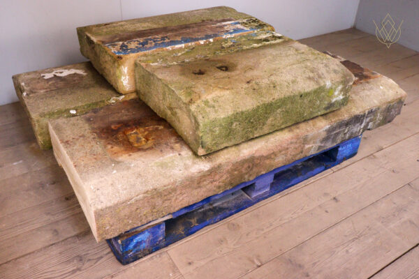 14.35ft - Large Reclaimed Gritstone Plinth Stones/Coping Stones - WM12166 - Image 7