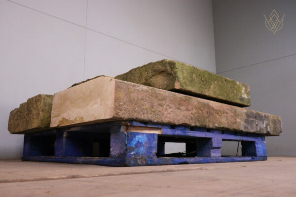 14.35ft - Large Reclaimed Gritstone Plinth Stones/Coping Stones - WM12166 - Image 3