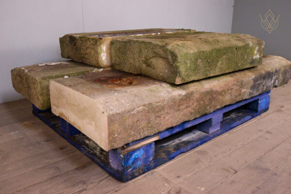 14.35ft - Large Reclaimed Gritstone Plinth Stones/Coping Stones - WM12166 - Image 2