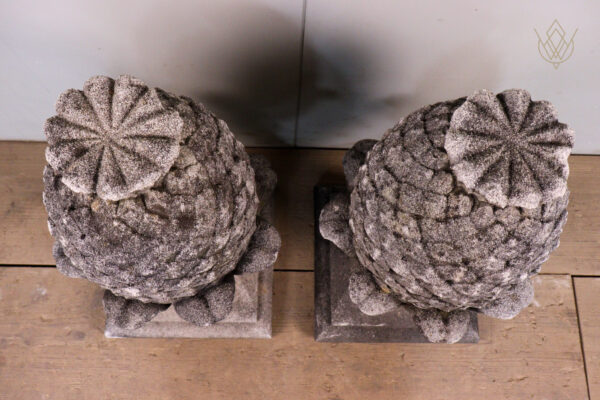 Pair of Composition Stone Pine Cone Finials - WM12170 - Image 5
