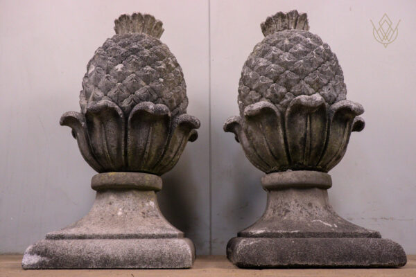 Pair of Composition Stone Pine Cone Finials - WM12170 - Image 3