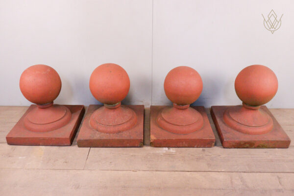 Pair of Victorian Red Terracotta Pier Caps - WM12171 - Image 7
