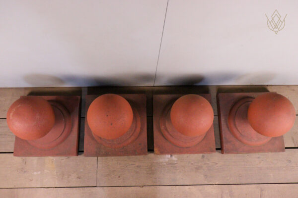 Pair of Victorian Red Terracotta Pier Caps - WM12171 - Image 5