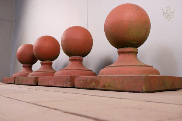 Pair of Victorian Red Terracotta Pier Caps - WM12171 - Image 4