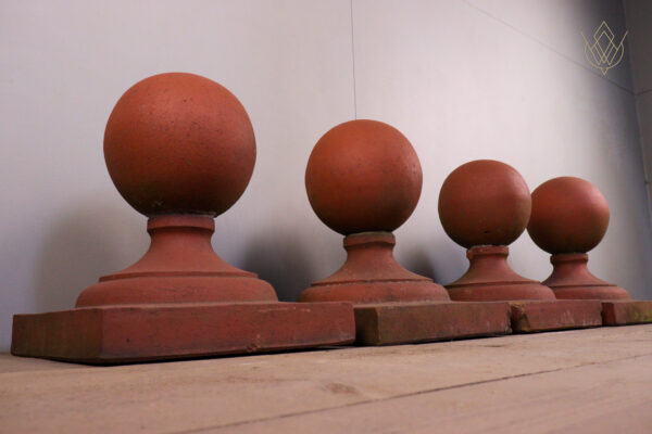 Pair of Victorian Red Terracotta Pier Caps - WM12171 - Image 2