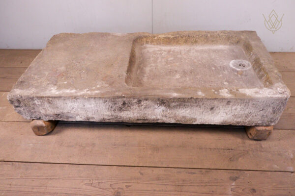 Reclaimed Victorian Carved Stone Sink with Original Lead Drainer - WM12177 - Image 6