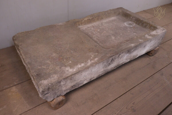 Reclaimed Victorian Carved Stone Sink with Original Lead Drainer - WM12177 - Image 5