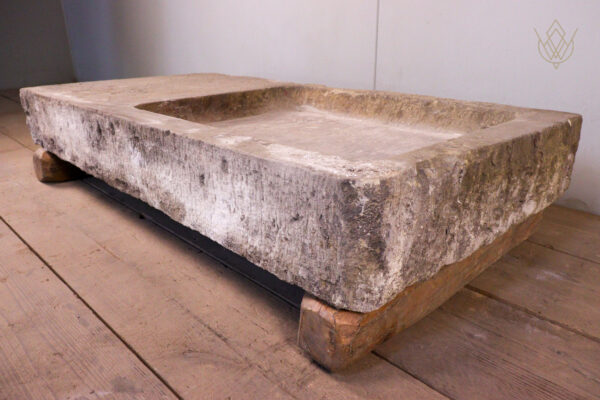 Reclaimed Victorian Carved Stone Sink with Original Lead Drainer - WM12177 - Image 3