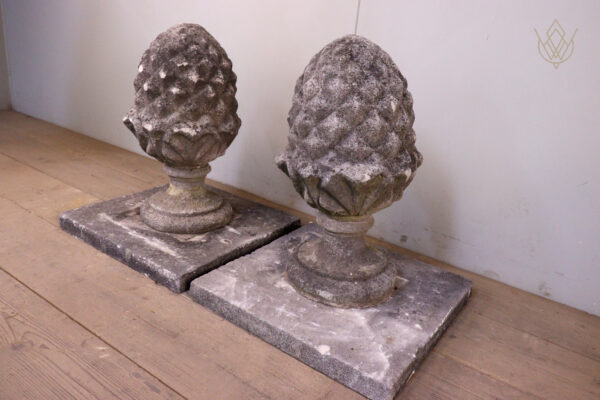 Pair of Composition Stone Acorns on Bases - WM12192 - Image 7