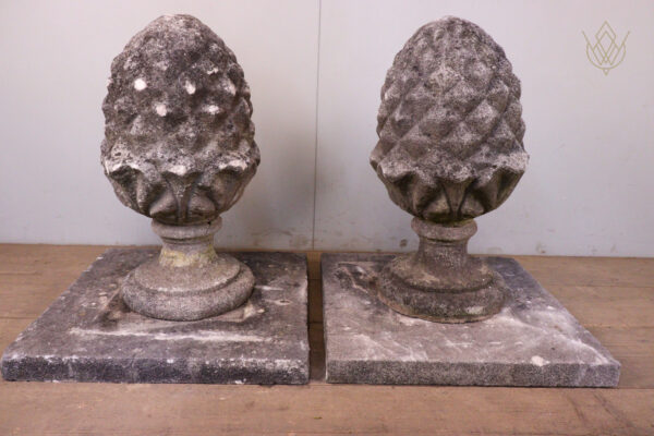 Pair of Composition Stone Acorns on Bases - WM12192 - Image 6