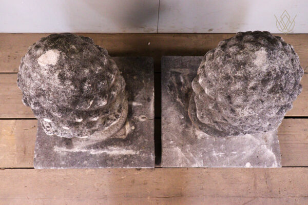 Pair of Composition Stone Acorns on Bases - WM12192 - Image 5