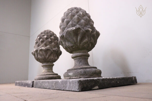 Pair of Composition Stone Acorns on Bases - WM12192 - Image 4