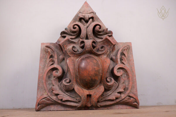 Ornate 19th Century Terracotta Coat of Arms Wall Plaque - WM12196 - Image 4