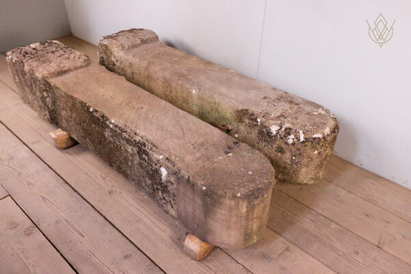 Pair of 19th Century Round Top Sandstone Gateposts - WM12204