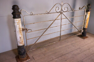 19th Century Gateway Complete With 2 Cast Iron Gate Posts & Wrought Iron Gate - WM12205