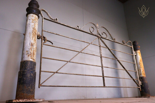 19th Century Gateway Complete With 2 Cast Iron Gate Posts & Wrought Iron Gate - WM12205 - Image 12