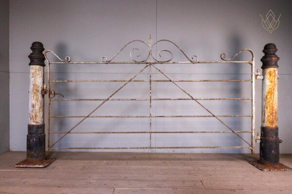 19th Century Gateway Complete With 2 Cast Iron Gate Posts & Wrought Iron Gate - WM12205 - Image 9
