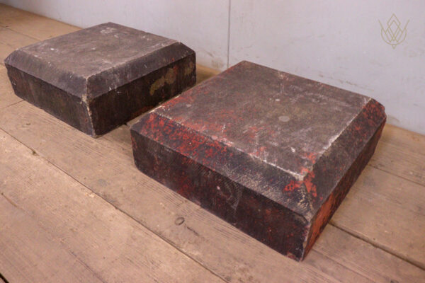 Pair of 19th Century Sandstone Pier Caps - WM12212