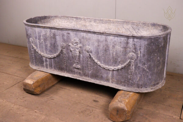 Ornate Antique Lead Planter - WM12222 - Image 3