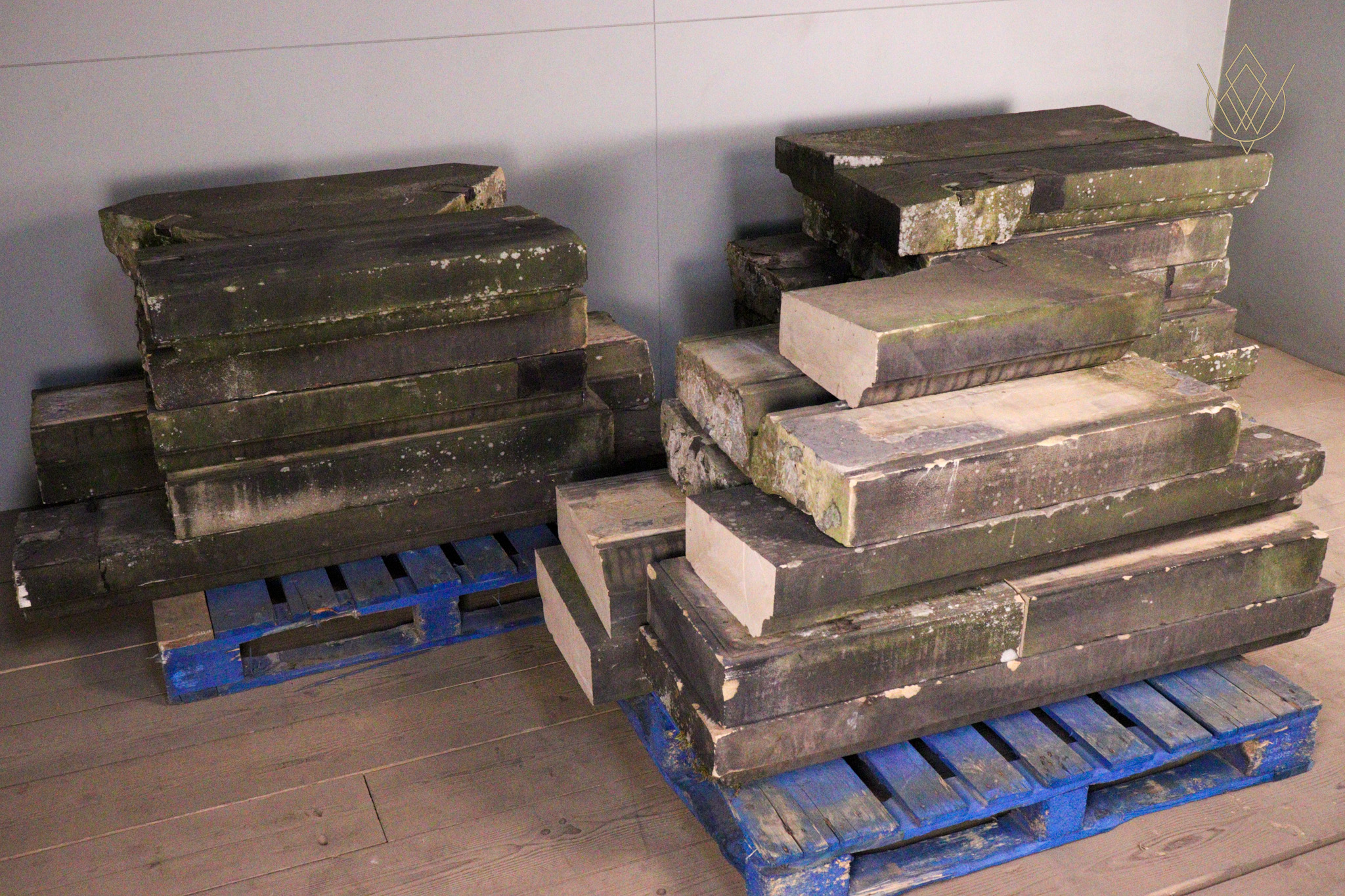 Once Weathered 19th Century Sandstone Coping Stones - WM12226
