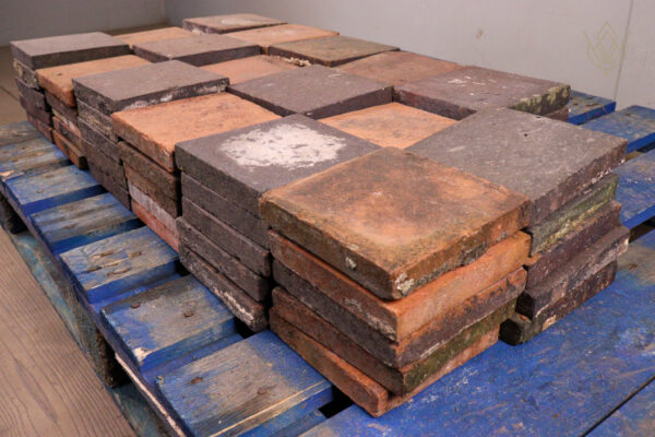80 - 6.25"x6.25" Mixed Blue & Red Victorian Quarry Tiles - WM12230 - Image 2