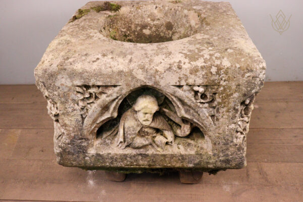 18th Century Stone Carved Font Depicting Religious Carving - WM12233 - Image 9
