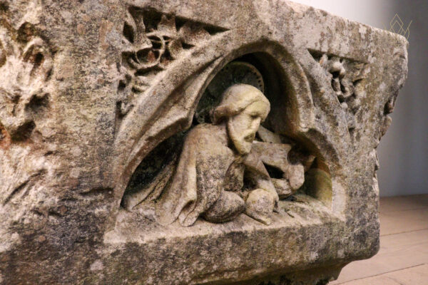 18th Century Stone Carved Font Depicting Religious Carving - WM12233 - Image 3