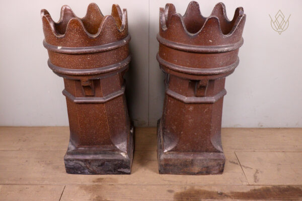 Pair of Glazed Terracotta Chimney Pots - WM12239 - Image 6