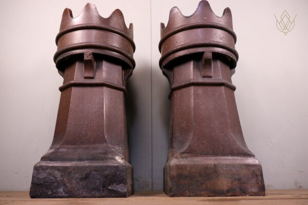 Pair of Glazed Terracotta Chimney Pots - WM12239 - Image 4
