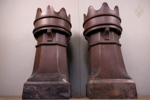 Pair of Glazed Terracotta Chimney Pots - WM12239 - Image 3